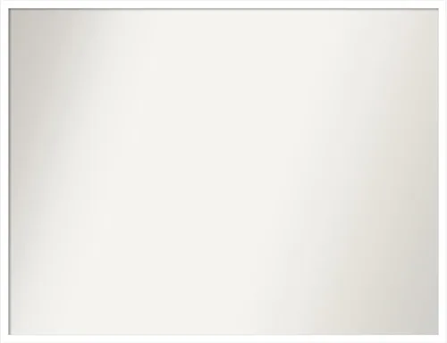 Amanti Art Espejo de baño blanco para sobre el fregadero, 33 x 43 pulgadas, espejo de tocador rectangular blanco esbelto, marco de madera moderno de