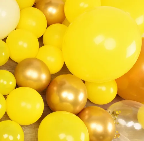 Miniatura 4 de KALOR Globos amarillos de 10 pulgadas de 100 piezas, globos de helio de látex para fiesta de cumpleaños de niños, baby shower, boda, graduación