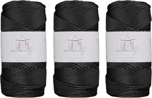 Miniatura 74 de Makromecity, Cordón de macramé de poliéster de 2 mm x 38 m (125 yardas) 2 mm de polipropileno, cordón de macramé para crochet, bolsas de macramé