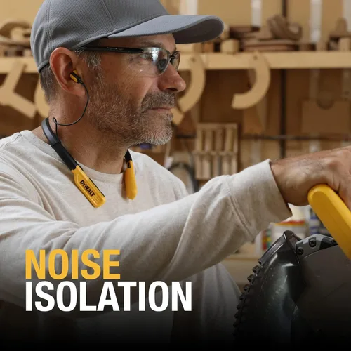 Miniatura 4 de DEWALT Paquete de audio para el sitio de trabajo: auriculares inalámbricos con banda para el cuello y altavoz Bluetooth con clip, batería de 30
