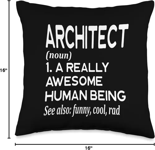 Miniatura 4 de Architect Gifts for Men Women Work Boss by RJ Architect Definition Funny Architecture Building - Almohada de 16 x 16 pulgadas, multicolor
