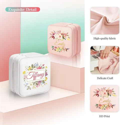 Miniatura 5 de Caja de Joyería Caramel Sweet Life Organizador de Joyas Personalizado Regalos para Mamá Pequeño Estuche de Joyería de Viaje con Diseño de Roseta