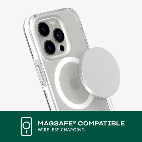 Miniatura 3 de tech21 iPhone 14 Pro Evo Crystal compatible con MagSafe® - Funda transparente que absorbe los golpes y los arañazos con protección FlexShock