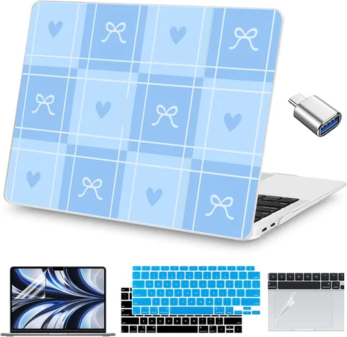 Miniatura 22 de Teryeefi Funda compatible con MacBook Air de 13 pulgadas M1 2021 2020 2019 2018 versión A2337 A2179 A1932 con Touch ID, carcasa rígida de plástico