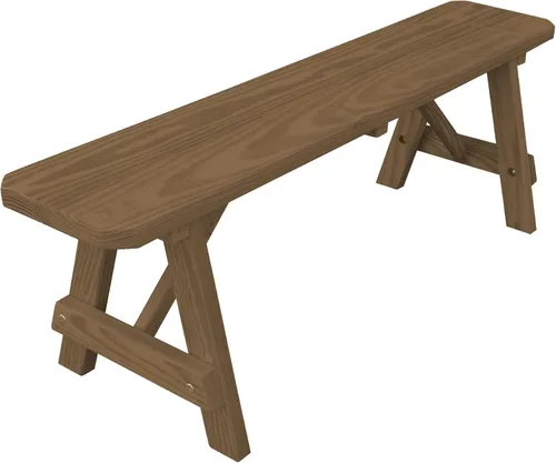 Miniatura 44 de Furniture Barn USA Banco tradicional de pino tratado a presión de 2 pies, tinte de cedro