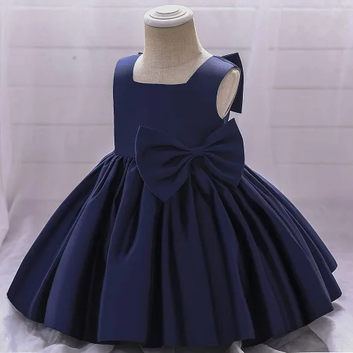 Miniatura 2 de 6M-8T - Vestido de fiesta de tutú para bebé, con lazo grande, para concurso de cumpleaños, para bautizo
