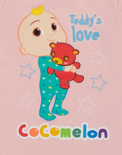Miniatura 5 de CoComelon Pijama rosa de manga larga para niñas Conjunto de pantalones de descanso de personajes y camiseta de pijama Teddy Love Ropa