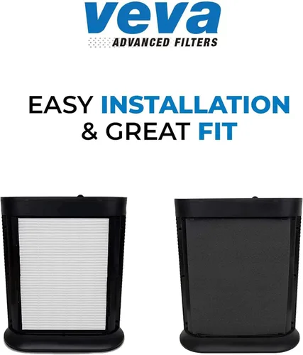Miniatura 4 de VEVA - Paquete completo de 2 filtros HEPA de repuesto de alta calidad, incluye 8 pre-filtros de carbón activado precortados para HPA100 compatibles