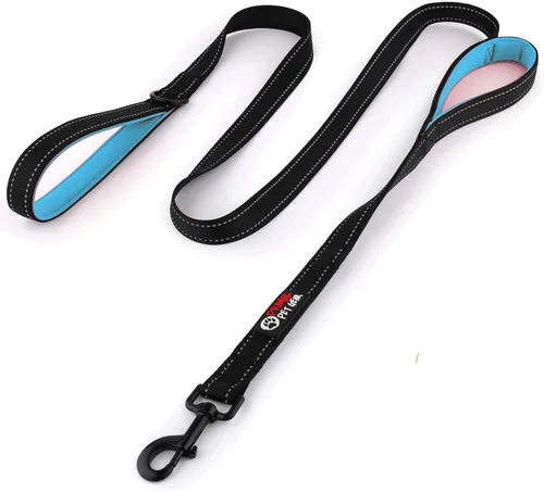 Miniatura 9 de Correa de perro de 6 pies con asa acolchada de tráfico, resistente, doble asa para un mayor control de capacitación en seguridad, perfecto para Negro