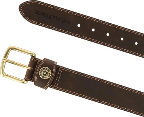 Miniatura 2 de Realtree Cinturón casual cómodo de cuero para hombre, Marrón