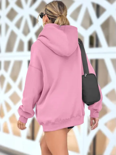 Miniatura 19 de AUTOMET Sudaderas de gran tamaño con capucha de forro polar para mujer, camisas de manga larga, sudaderas con bolsillo para otoño 2025