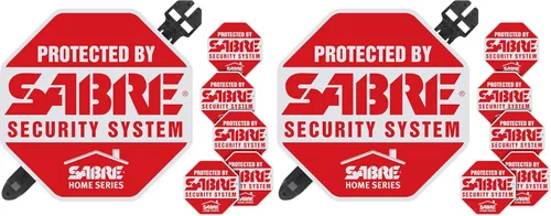 Miniatura 10 de SABRE Letrero de patio y calcomanías de seguridad, advierte a los intrusos que la propiedad está asegurada con una alarma, color rojo intenso