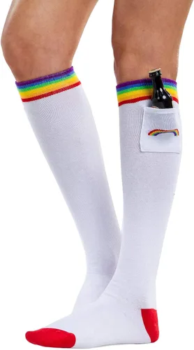 Miniatura 3 de Tipsy Elves Calcetines arcoíris para hombres y mujeres, divertidos y brillantes calcetines PRIDE para festivales de orgullo, desfiles y trajes retro