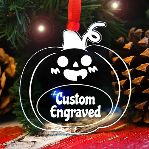 Miniatura 7 de LHS Caja de regalo personalizada para decoración de árbol de Navidad de Halloween, incluye fantasma espeluznante, adorno personalizado 2022