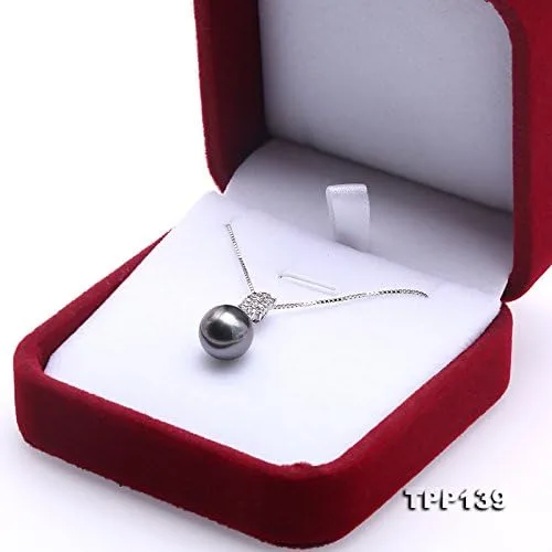 Miniatura 6 de Plata de ley jyx 9,5mm Tahitian Perla Cultivada Collar con Colgante