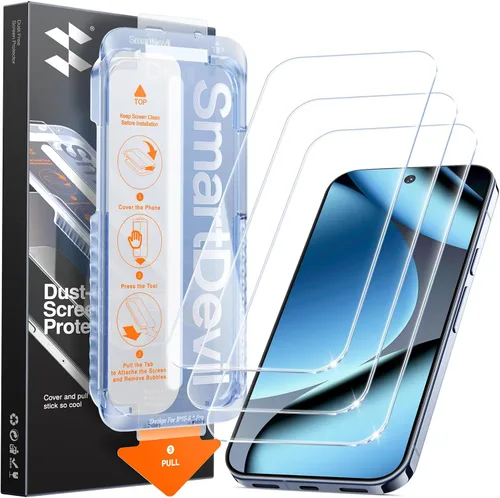 Miniatura 10 de SMARTDEVIL [Paquete de 3+3] Protector de pantalla para Google Pixel 7A con protector de lente de cámara, compatible con lector de huellas