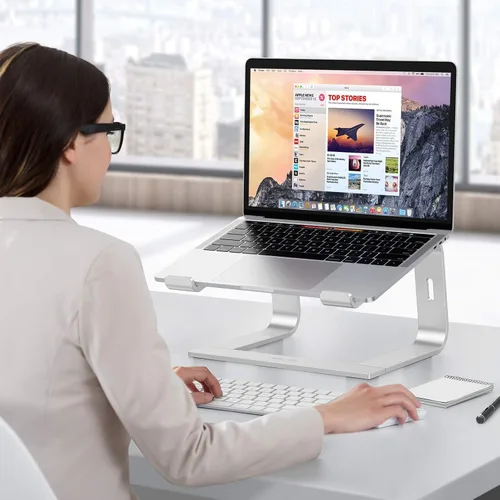 Miniatura 7 de OMOTON - Soporte desmontable de aluminio para laptop en escritorio, compatible con MacBook Air, Pro, Dell, HP, Lenovo y todas las laptops