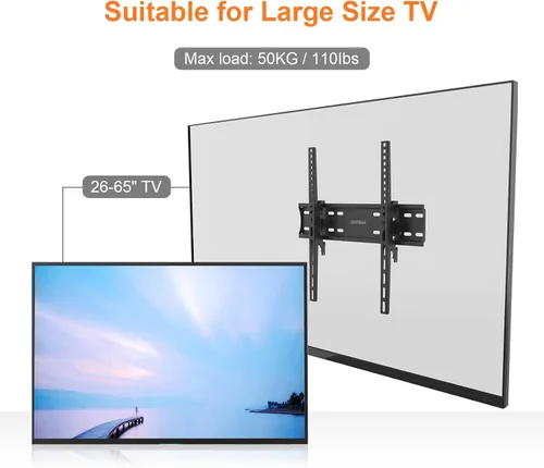 Miniatura 4 de GRIFEMA GB1004-2 Soporte de pared para TV, soporte de TV inclinable para televisores o monitores planos y curvos de 26 a 55 pulgadas, capacidad