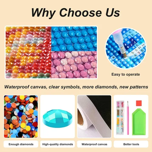 Miniatura 5 de Kits de pintura de diamante Stalente para adultos, paquete de 10 kits de arte de diamante 5D para principiantes, pintura de diamante redonda