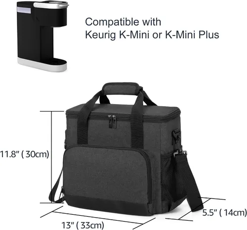 Miniatura 6 de CURMIO Bolsa de transporte para cafetera compatible con Keurig K-Mini o K-Mini Plus, bolsa de viaje para cafeteras de una sola porción para cápsulas
