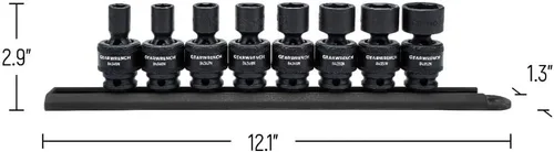 Miniatura 2 de GEARWRENCH Juego de 8 piezas de llaves de vaso de impacto universales estándar de 6 puntos con impulsor de 3/8", SAE - 84917N
