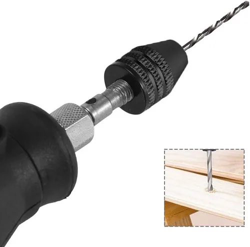 Miniatura 4 de Mesee 2 unidades de mini taladro de mandíbula sin llave, adaptador de portabrocas de cambio rápido, mini herramienta de conversión de pinza