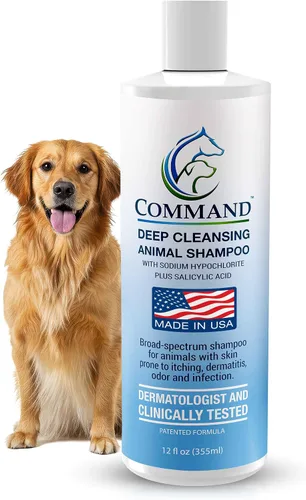Miniatura 7 de Champú medicado hipoalergénico para perros con ácido salicílico, piel y cabello sensibles, con picazón y lavado y eliminador de olores (4 onzas)