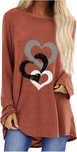 Miniatura 18 de Túnicas o tops para mujer para llevar con leggings, manga larga, ajuste holgado, ropa de otoño, cuello redondo, degradado, cómodas, blusas 02 Verde