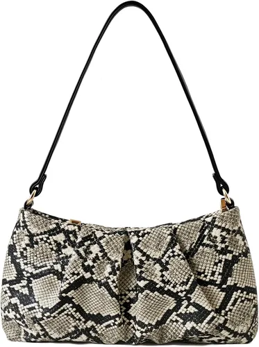 Miniatura 12 de Bolso de noche de piel sintética, bolso de mano fruncido para mujer, con correas de hombro dobles desmontables, bolso cruzado