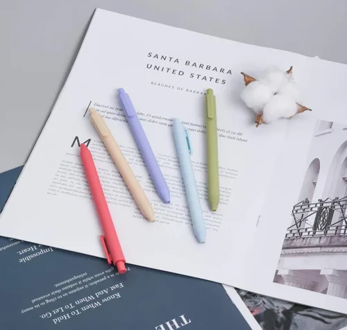 Miniatura 3 de czxwyst Bolígrafos de tinta de gel retráctiles suaves al tacto, 0.5mm, punta fina (5 unidades de colores lindos)