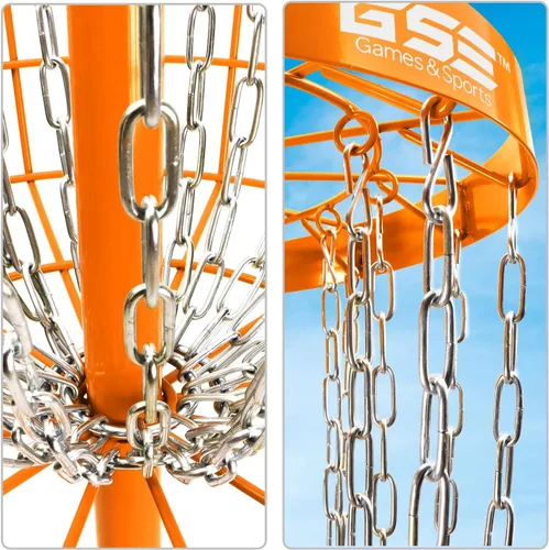 Miniatura 6 de GSE Games & Sports Expert PRO - Cesta portátil de golf de disco, 12 cadenas/24 cadenas, disco volador de metal, cestas de práctica de golf