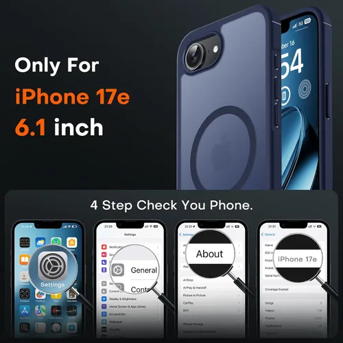 Miniatura 850 de TOCOL Funda para iPhone 11, compatible con Magsafe, protección completa de cámara, imanes integrados, protección contra caídas, funda translúcida