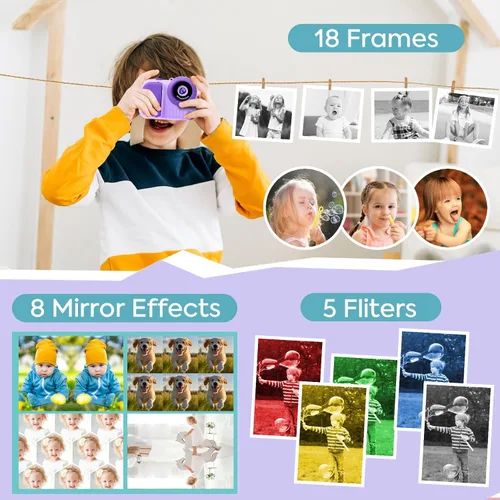Miniatura 3 de Cámara digital de impresión instantánea para niños de 3.5 pulgadas para niños y niñas de 3 a 12 años