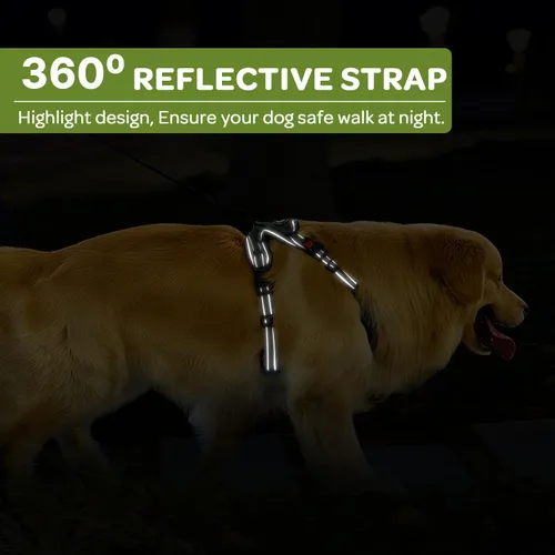 Miniatura 6 de FURRYFECTION Arnés a cuadros para perros pequeños, chaleco reflectante ajustable sin tirones para mascotas con clip frontal, correa, asa de fácil