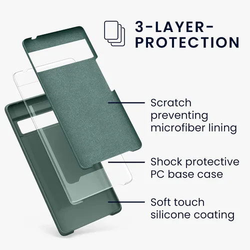 Miniatura 669 de kwmobile Funda Compatible con Google Pixel 6 Pro - Funda de teléfono de silicona TPU con acabado suave - Azul Arrecife