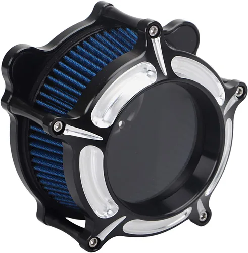 Miniatura 40 de Filtro de entrada azul con filtro de aire de corte en contraste compatible con Harley Dyna 1993-2016, Softail 1993-2015, Touring 1993-2007