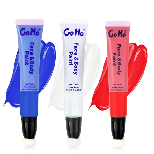 Miniatura 27 de Go Ho Barra de pintura facial verde claro, accesorios verdes, pintura corporal crema a base de agua, lavable, altamente pigmentada, suave y segura