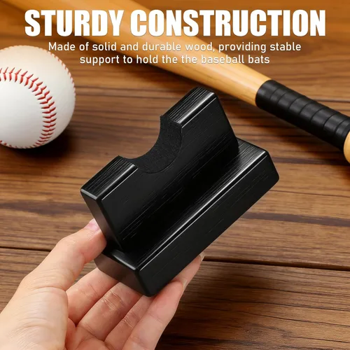 Miniatura 5 de TOBWOLF 2 vitrinas para bates de béisbol, soporte resistente para bates de béisbol, soporte de exhibición de bates de béisbol, estante horizontal