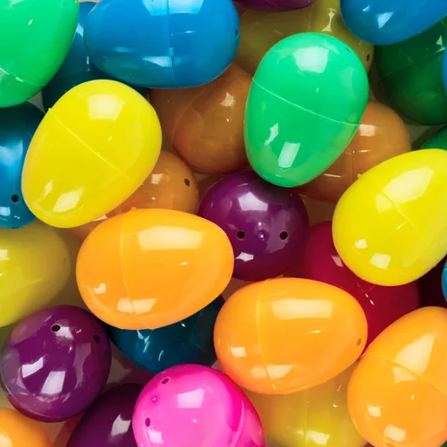 Miniatura 6 de Huevos de Pascua de plástico sorpresa juguetes ciegos bolsas de colores surtidos brillantes y vacíos, cestas de manualidades para juegos de caza