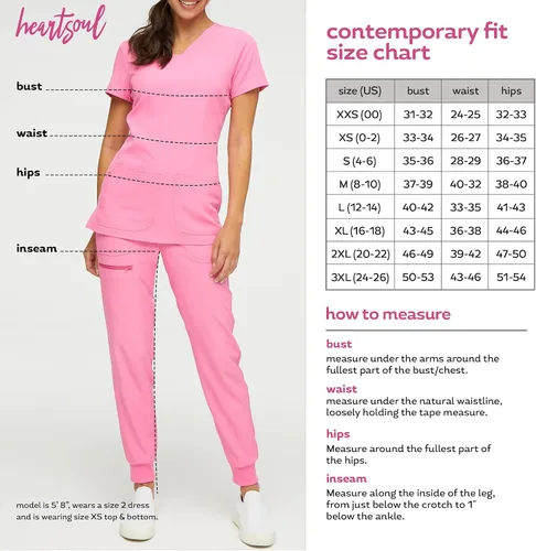 Miniatura 2 de HeartSoul Break On Through - Ropa quirúrgica para mujer, pantalón de tiro bajo HS030