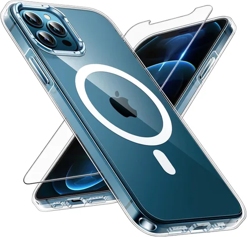 Miniatura 84 de TAURI Funda magnética 2 en 1 transparente para iPhone 14 Pro, compatible con Magsafe [no amarillenta] con protector de pantalla, protección de grado