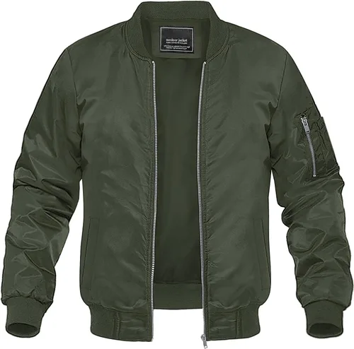 MAGNIVIT - Chaqueta bomber ligera para hombre, cortavientos, casual, para primavera y otoño, para exteriores