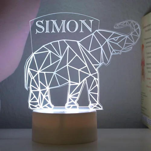 Luz Nocturna Personalizada de Elefante Etchey, Luz Nocturna de Elefante, Habitación de Niño, Decoración de Dormitorio Infantil, Luz para Dormitorio
