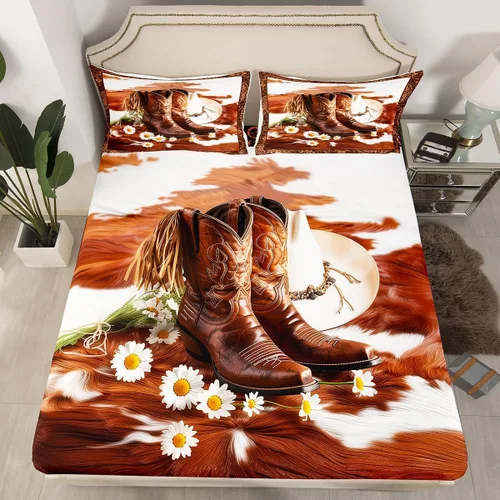 Miniatura 8 de Manfei Sábana bajera ajustable de ajolote de acuarela, tamaño individual, juego de ropa de cama de hojas de algas subacuáticas, 2 piezas