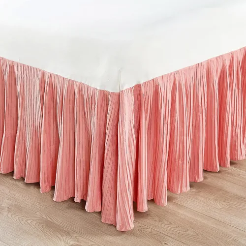 Miniatura 9 de Home Soft Things Falda de cama plisada de microfibra, diseño elegante envolvente de microfibra sólida con caída de 18 pulgadas, ropa de cama