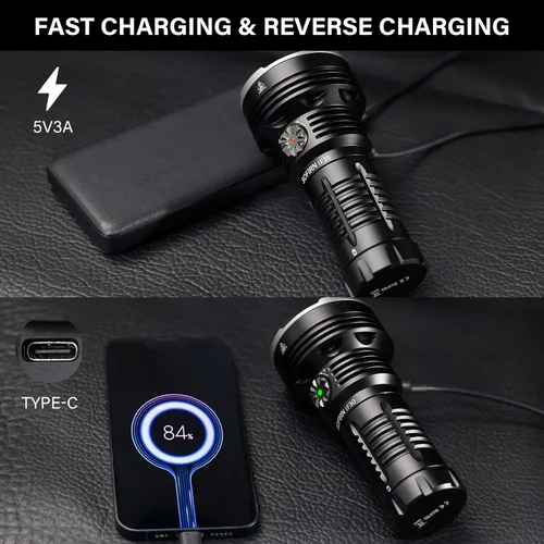 Miniatura 4 de Sofirn IF30 Linterna de Altos Lúmenes, Linterna Ultra Brillante de 12000 Lúmenes con Distancia de Haz de 685 Metros, Linterna Recargable USB C