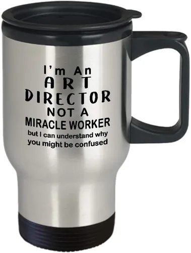 Miniatura 2 de Im an Art Director Travel Mug Insulated Coffee Tumbler - Miracle Worker - Gifts for Artist Dept Creative Department Team Design Advertising Office