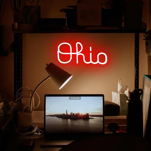 Miniatura 6 de Ohio State - Letreros de neón para decoración de pared, letreros LED de Ohio regulables para decoración de bar, dormitorio, decoración