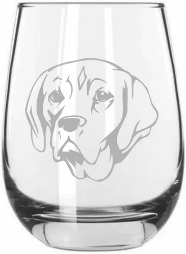 Miniatura 217 de Sakhalin Husky Dog - Copa de vino grabada personalizada de 15.25 onzas sin tallo