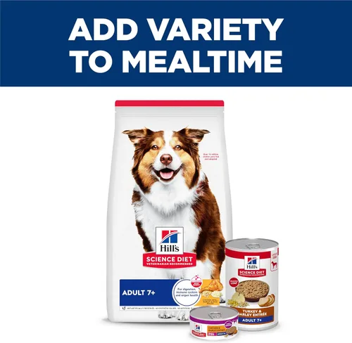 Miniatura 9 de Hill's Science Diet Adult 7+ - Alimento húmedo para perros, pavo y cebada, latas de 13 onzas, paquete de 12